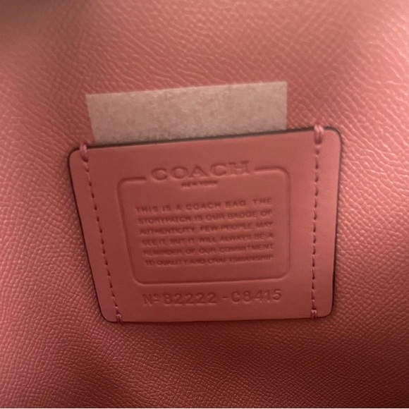 NWT Coach Pink and Tan Striped Tote Handbag - Picture 5 of 6